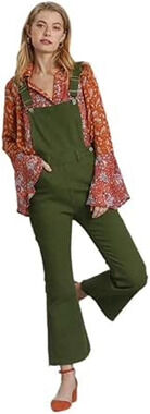 Umgee Army Green Denim Overalls With Raw Hem - Sz L